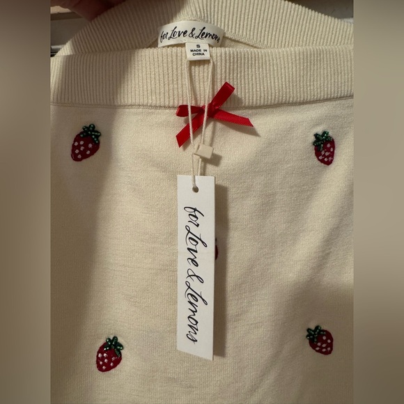 For Love And Lemons Cream Srawberry Skirt Set - Picture 4 of 12